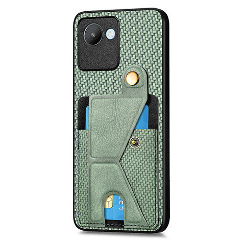 Coque Ultra Fine Silicone Souple Housse Etui avec Aimante Magnetique S05D pour Realme C30s Vert