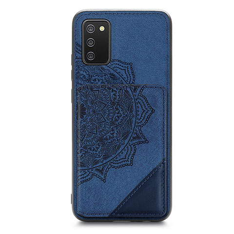 Coque Ultra Fine Silicone Souple Housse Etui avec Aimante Magnetique S05D pour Samsung Galaxy A02s Bleu