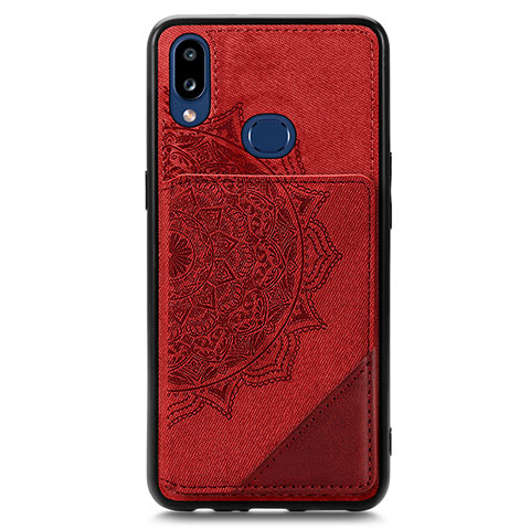 Coque Ultra Fine Silicone Souple Housse Etui avec Aimante Magnetique S05D pour Samsung Galaxy A10s Rouge