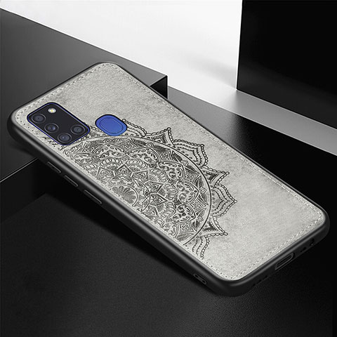 Coque Ultra Fine Silicone Souple Housse Etui avec Aimante Magnetique S05D pour Samsung Galaxy A21s Gris