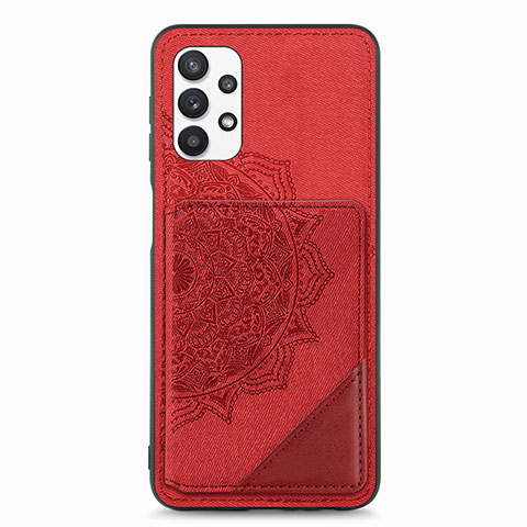 Coque Ultra Fine Silicone Souple Housse Etui avec Aimante Magnetique S05D pour Samsung Galaxy A32 4G Rouge