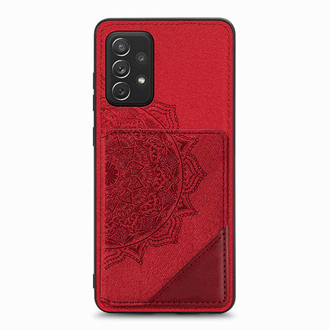 Coque Ultra Fine Silicone Souple Housse Etui avec Aimante Magnetique S05D pour Samsung Galaxy A52 5G Rouge