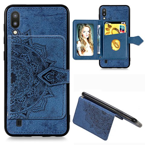 Coque Ultra Fine Silicone Souple Housse Etui avec Aimante Magnetique S05D pour Samsung Galaxy M10 Bleu