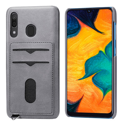 Coque Ultra Fine Silicone Souple Housse Etui avec Aimante Magnetique S05D pour Samsung Galaxy M10S Gris