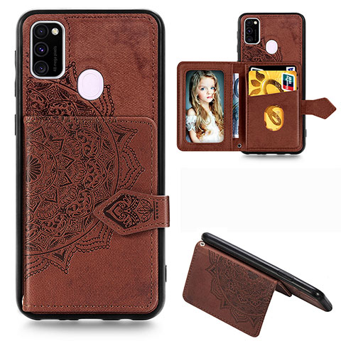 Coque Ultra Fine Silicone Souple Housse Etui avec Aimante Magnetique S05D pour Samsung Galaxy M30s Marron