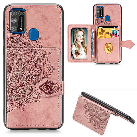 Coque Ultra Fine Silicone Souple Housse Etui avec Aimante Magnetique S05D pour Samsung Galaxy M31 Or Rose