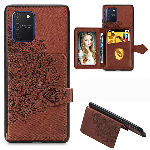 Coque Ultra Fine Silicone Souple Housse Etui avec Aimante Magnetique S05D pour Samsung Galaxy M80S Marron