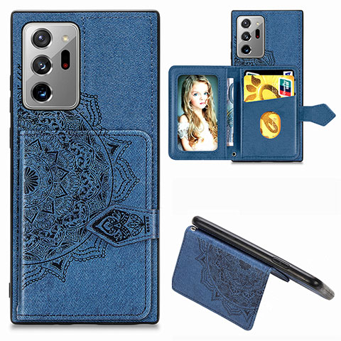 Coque Ultra Fine Silicone Souple Housse Etui avec Aimante Magnetique S05D pour Samsung Galaxy Note 20 Ultra 5G Bleu
