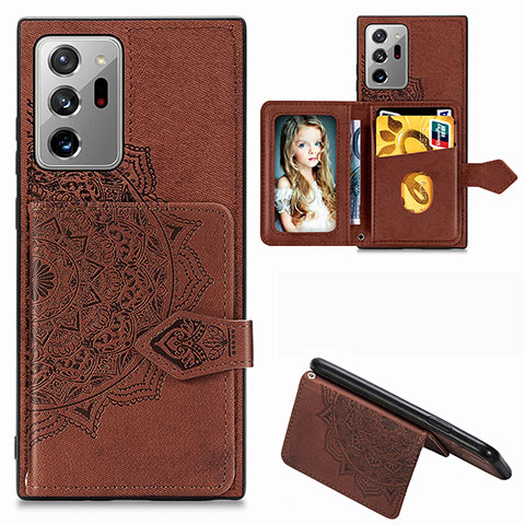 Coque Ultra Fine Silicone Souple Housse Etui avec Aimante Magnetique S05D pour Samsung Galaxy Note 20 Ultra 5G Marron