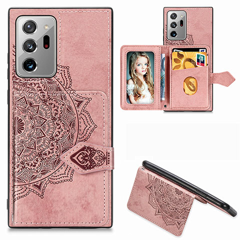 Coque Ultra Fine Silicone Souple Housse Etui avec Aimante Magnetique S05D pour Samsung Galaxy Note 20 Ultra 5G Or Rose