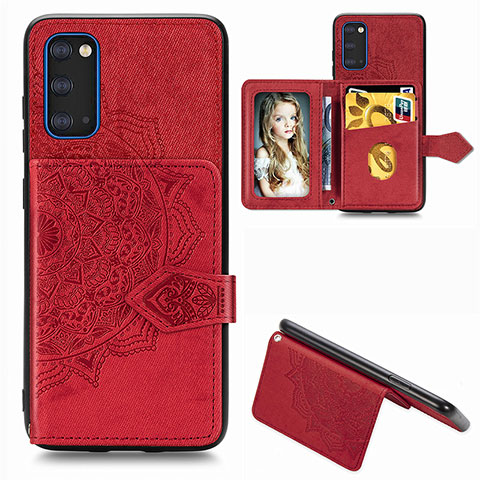 Coque Ultra Fine Silicone Souple Housse Etui avec Aimante Magnetique S05D pour Samsung Galaxy S20 5G Rouge