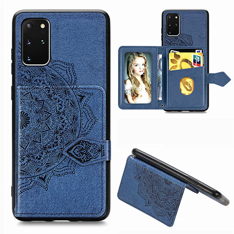 Coque Ultra Fine Silicone Souple Housse Etui avec Aimante Magnetique S05D pour Samsung Galaxy S20 Plus 5G Bleu