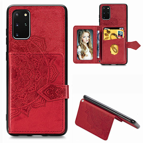 Coque Ultra Fine Silicone Souple Housse Etui avec Aimante Magnetique S05D pour Samsung Galaxy S20 Plus 5G Rouge