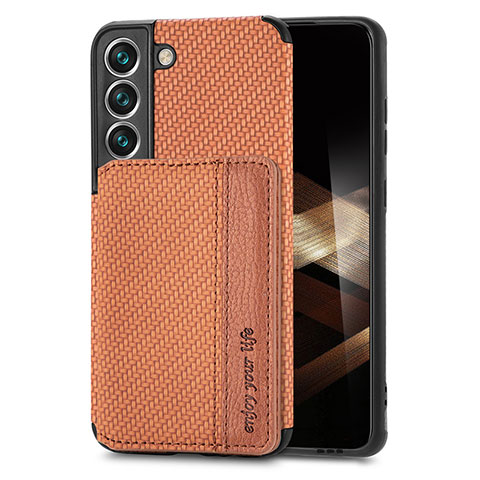 Coque Ultra Fine Silicone Souple Housse Etui avec Aimante Magnetique S05D pour Samsung Galaxy S24 5G Marron