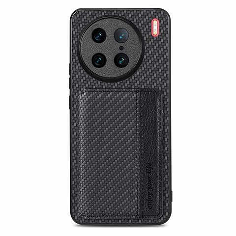 Coque Ultra Fine Silicone Souple Housse Etui avec Aimante Magnetique S05D pour Vivo X90 Pro 5G Noir