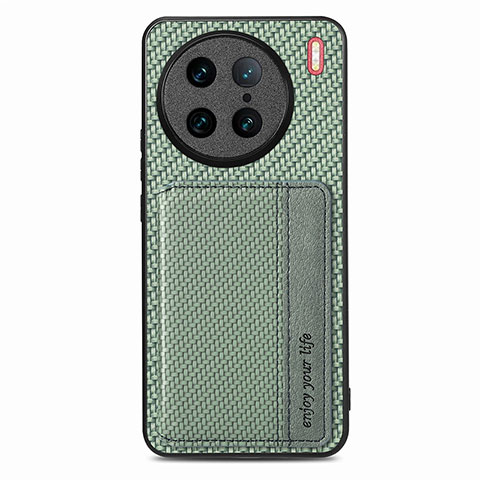 Coque Ultra Fine Silicone Souple Housse Etui avec Aimante Magnetique S05D pour Vivo X90 Pro 5G Vert