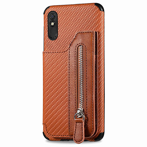 Coque Ultra Fine Silicone Souple Housse Etui avec Aimante Magnetique S05D pour Xiaomi Redmi 9i Marron