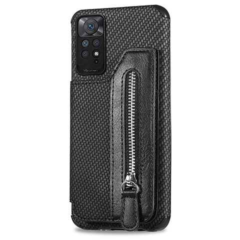 Coque Ultra Fine Silicone Souple Housse Etui avec Aimante Magnetique S05D pour Xiaomi Redmi Note 11 Pro 4G Noir