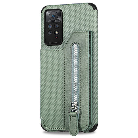 Coque Ultra Fine Silicone Souple Housse Etui avec Aimante Magnetique S05D pour Xiaomi Redmi Note 11 Pro 5G Vert