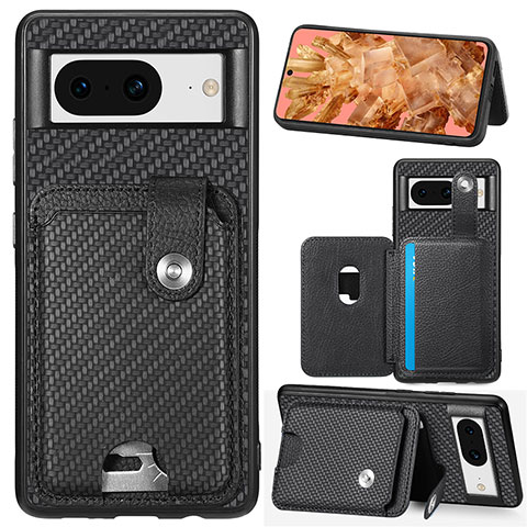 Coque Ultra Fine Silicone Souple Housse Etui avec Aimante Magnetique S06D pour Google Pixel 8 5G Noir