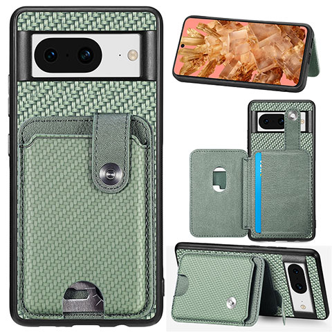 Coque Ultra Fine Silicone Souple Housse Etui avec Aimante Magnetique S06D pour Google Pixel 8 5G Vert