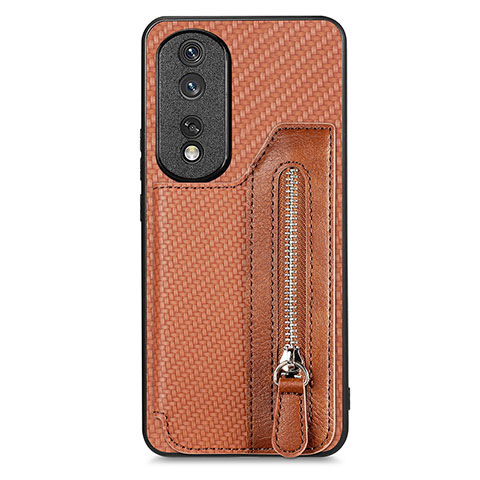 Coque Ultra Fine Silicone Souple Housse Etui avec Aimante Magnetique S06D pour Huawei Honor 80 Pro Flat 5G Marron