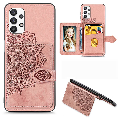 Coque Ultra Fine Silicone Souple Housse Etui avec Aimante Magnetique S06D pour Samsung Galaxy A32 4G Or Rose