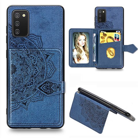 Coque Ultra Fine Silicone Souple Housse Etui avec Aimante Magnetique S06D pour Samsung Galaxy F02S SM-E025F Bleu