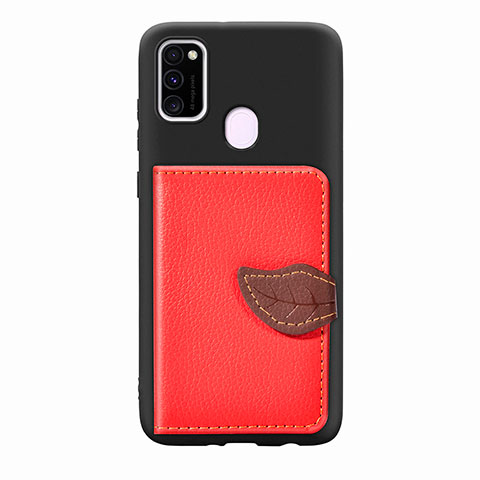 Coque Ultra Fine Silicone Souple Housse Etui avec Aimante Magnetique S06D pour Samsung Galaxy M21 Rouge