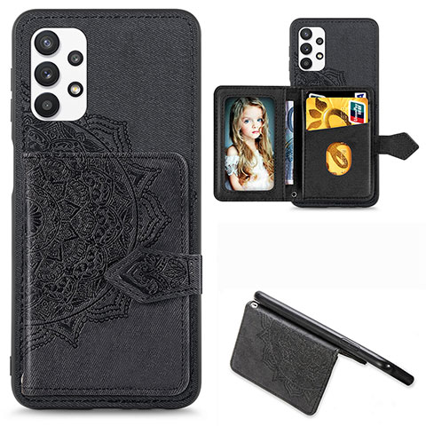 Coque Ultra Fine Silicone Souple Housse Etui avec Aimante Magnetique S06D pour Samsung Galaxy M32 5G Noir