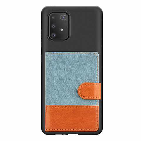 Coque Ultra Fine Silicone Souple Housse Etui avec Aimante Magnetique S06D pour Samsung Galaxy S10 Lite Bleu