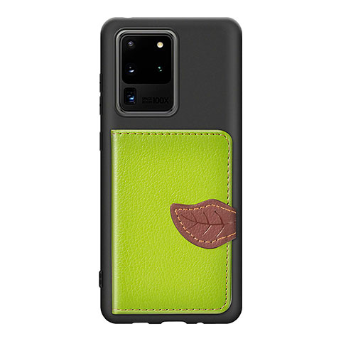 Coque Ultra Fine Silicone Souple Housse Etui avec Aimante Magnetique S06D pour Samsung Galaxy S20 Ultra 5G Vert