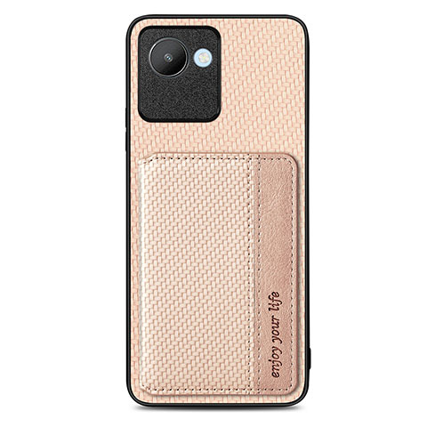 Coque Ultra Fine Silicone Souple Housse Etui avec Aimante Magnetique S07D pour Realme C30 Or