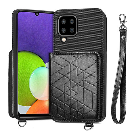 Coque Ultra Fine Silicone Souple Housse Etui avec Aimante Magnetique S07D pour Samsung Galaxy A22 4G Noir