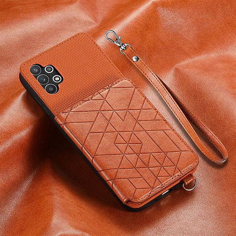 Coque Ultra Fine Silicone Souple Housse Etui avec Aimante Magnetique S07D pour Samsung Galaxy A32 4G Marron