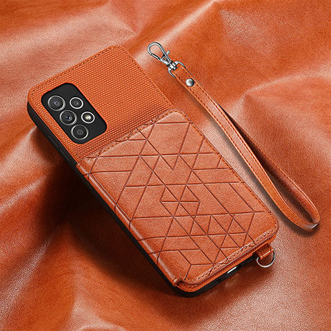 Coque Ultra Fine Silicone Souple Housse Etui avec Aimante Magnetique S07D pour Samsung Galaxy A52s 5G Marron