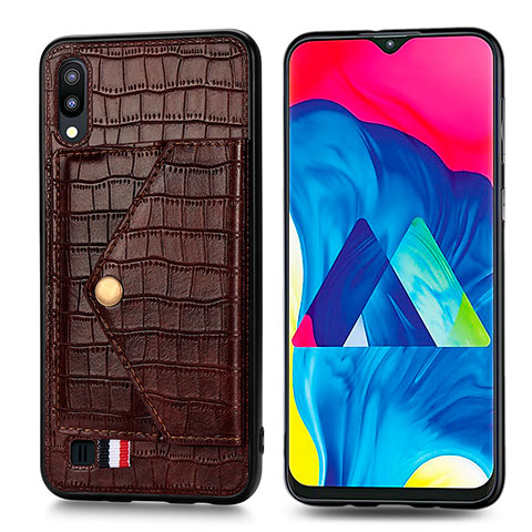 Coque Ultra Fine Silicone Souple Housse Etui avec Aimante Magnetique S07D pour Samsung Galaxy M10 Marron