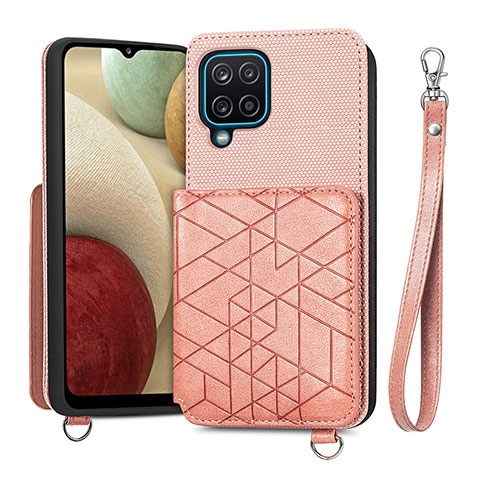 Coque Ultra Fine Silicone Souple Housse Etui avec Aimante Magnetique S08D pour Samsung Galaxy A12 Nacho Rose