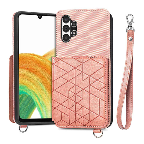 Coque Ultra Fine Silicone Souple Housse Etui avec Aimante Magnetique S08D pour Samsung Galaxy A13 4G Rose