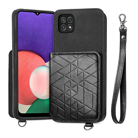 Coque Ultra Fine Silicone Souple Housse Etui avec Aimante Magnetique S08D pour Samsung Galaxy A22 5G Noir