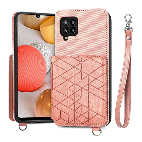 Coque Ultra Fine Silicone Souple Housse Etui avec Aimante Magnetique S08D pour Samsung Galaxy A42 5G Rose