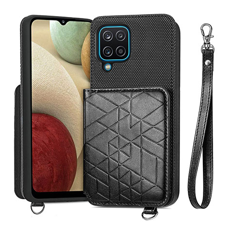 Coque Ultra Fine Silicone Souple Housse Etui avec Aimante Magnetique S08D pour Samsung Galaxy M12 Noir