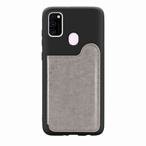 Coque Ultra Fine Silicone Souple Housse Etui avec Aimante Magnetique S08D pour Samsung Galaxy M21 Gris