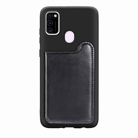 Coque Ultra Fine Silicone Souple Housse Etui avec Aimante Magnetique S08D pour Samsung Galaxy M21 Noir