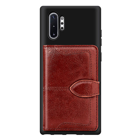 Coque Ultra Fine Silicone Souple Housse Etui avec Aimante Magnetique S08D pour Samsung Galaxy Note 10 Plus 5G Marron