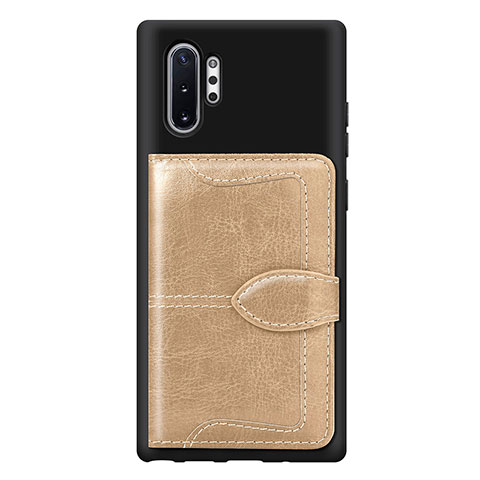 Coque Ultra Fine Silicone Souple Housse Etui avec Aimante Magnetique S08D pour Samsung Galaxy Note 10 Plus 5G Or