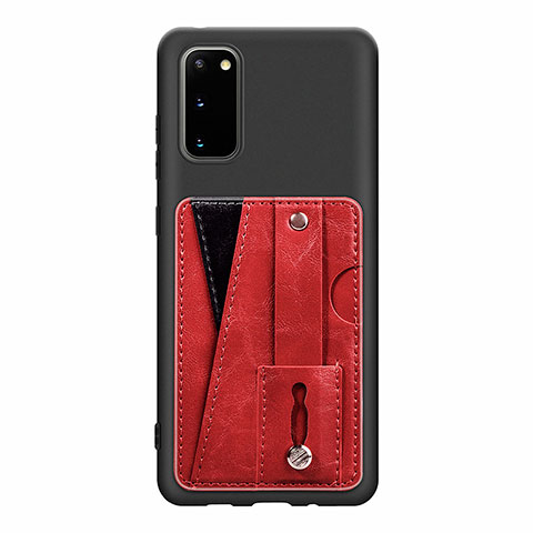 Coque Ultra Fine Silicone Souple Housse Etui avec Aimante Magnetique S08D pour Samsung Galaxy S20 5G Rouge