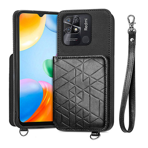 Coque Ultra Fine Silicone Souple Housse Etui avec Aimante Magnetique S08D pour Xiaomi Redmi 10 India Noir