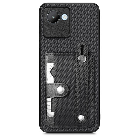 Coque Ultra Fine Silicone Souple Housse Etui avec Aimante Magnetique S09D pour Realme Narzo 50i Prime Noir