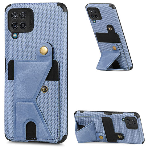 Coque Ultra Fine Silicone Souple Housse Etui avec Aimante Magnetique S09D pour Samsung Galaxy A12 5G Bleu